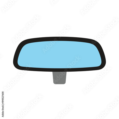 Car rearview mirror icon flat design