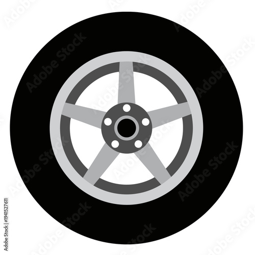 Car Wheel and Tire Illustration