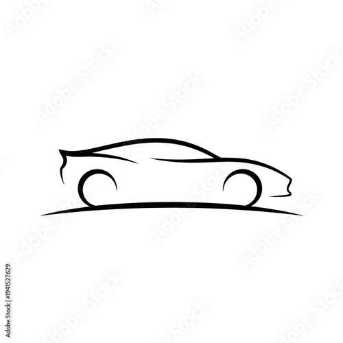 Modern sports car silhouette outline graphic design