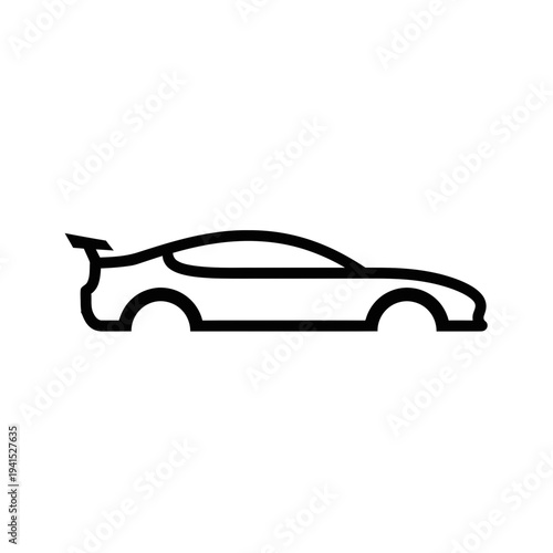 Stylized outline of a modern sports car