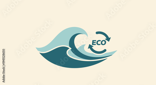 Eco Friendly Wave Logo Design Concept.