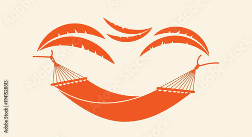 Hammock with Palm Trees Relaxing Vacation.