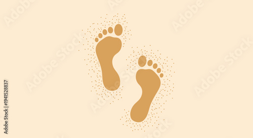 Human Footprints on the Ground Surface.