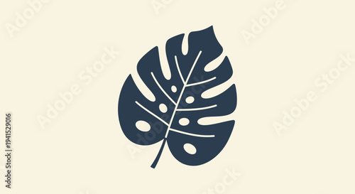 Monstera Leaf Iconic Tropical Foliage Illustration.