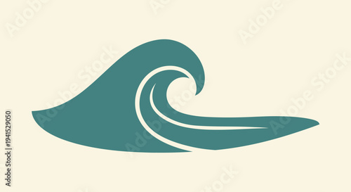 Ocean Wave Illustration Graphic Design Element.