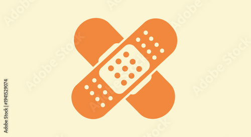 Orange Band Aid with White Center.