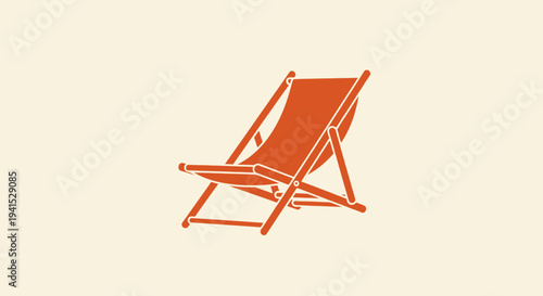 Orange Deckchair Folding Chair Seating Relaxation.