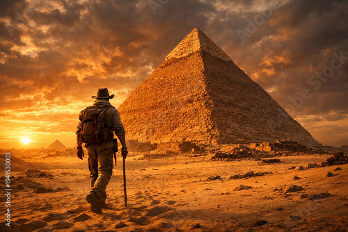 Great Pyramid of Giza — Egypt, Desert traveler view