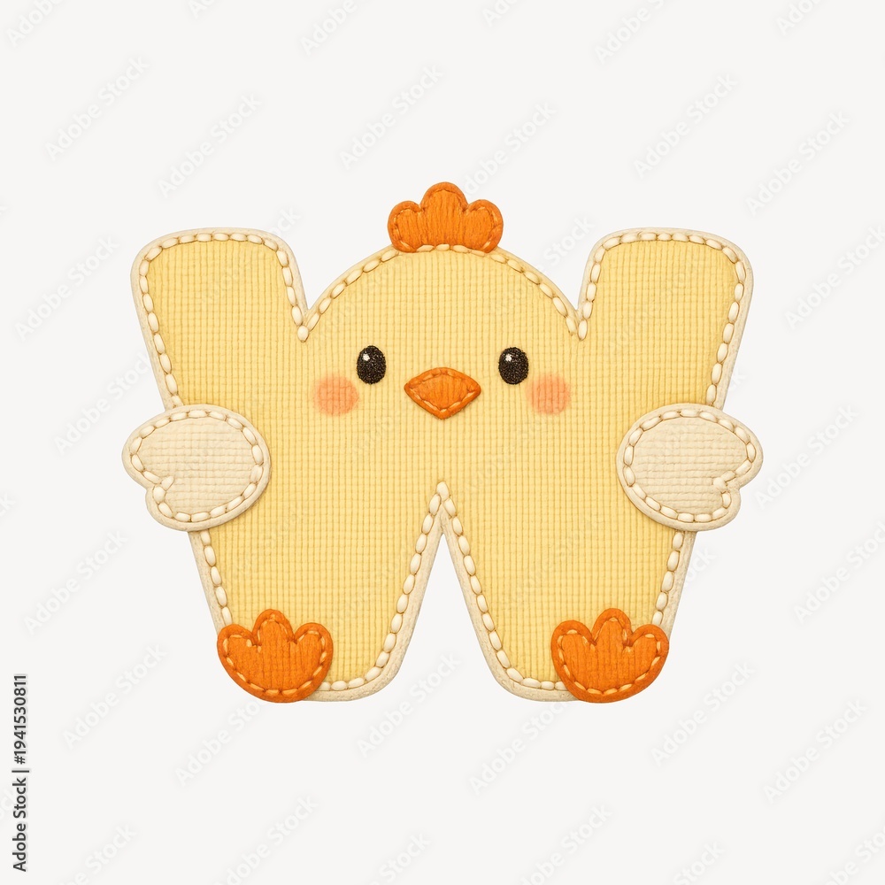 Fototapeta premium Cute chicken alphabet letter.