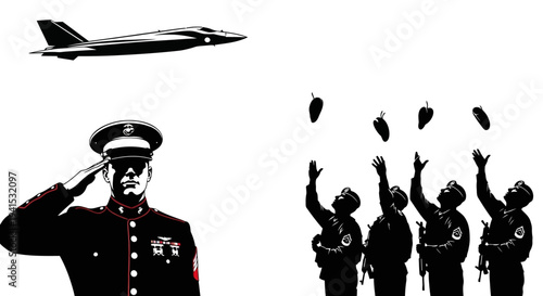 Military Salute and Jet Flyover: Respect, Honor, and Patriotism