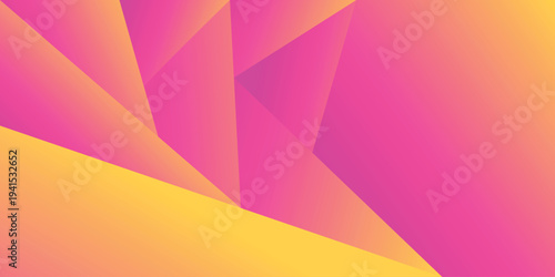 Modern abstract geometric background in purple and magenta gradient, layered polygon shapes with soft lighting effects, futuristic digital design for banner and wallpaper