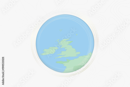 Stylized Map of Scotland with Neighboring Areas.