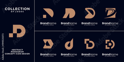 Set of Letter D logo icon design template elements