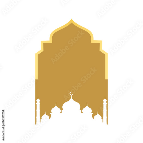 Decorative Islamic Style Arch Elements for Greeting Card Design