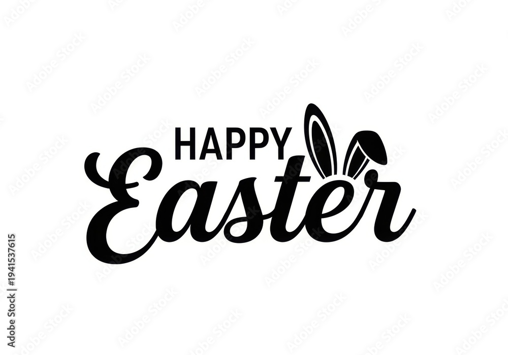 Fototapeta premium Happy easter greeting with bunny ears