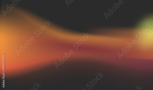 Abstract vector light effect overlay with soft orange and golden yellow blurred gradients flowing horizontally on dark background for photography and graphic design.