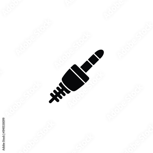 Solid fill of a black audio jack plug electronic