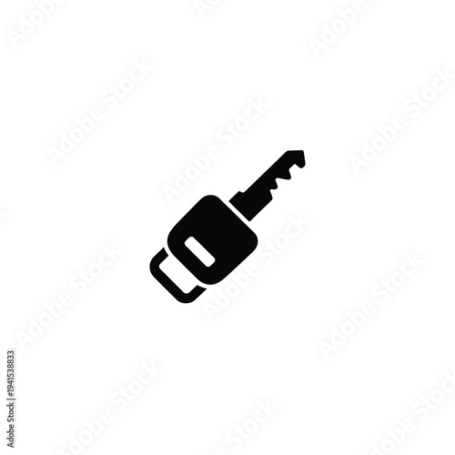 Solid fill of a black car rental key black solid fill key symbol transportation vehicle key