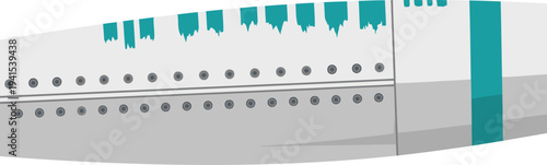 Detailed illustration of a military aircraft propeller engine. Clean, modern design with teal accents. Perfect for technical or aviation-themed projects.