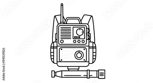 Retro Portable Radio Transmitter and Receiver Device with Antenna
