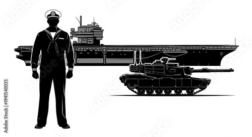 Sailor, Tank, and Aircraft Carrier: Military Scale Comparison