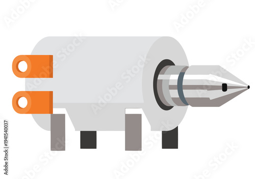 A stylized illustration of a ceramic heater core nozzle. Clean, modern design with orange accents. Ideal for technical or industrial themes.