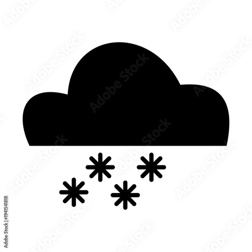 Cloud Snow Icon – Snowfall Weather Forecast Illustration