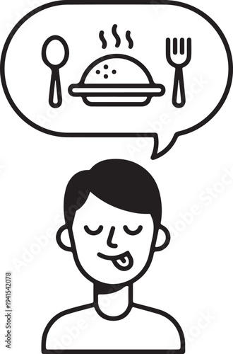 A man is thinking about food