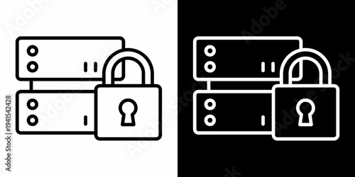 Secure Server White Icon Set Design