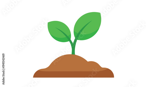 A small green seedling emerging from rich brown soil, symbolizing growth and new beginnings in nature's cycle of renewal and development