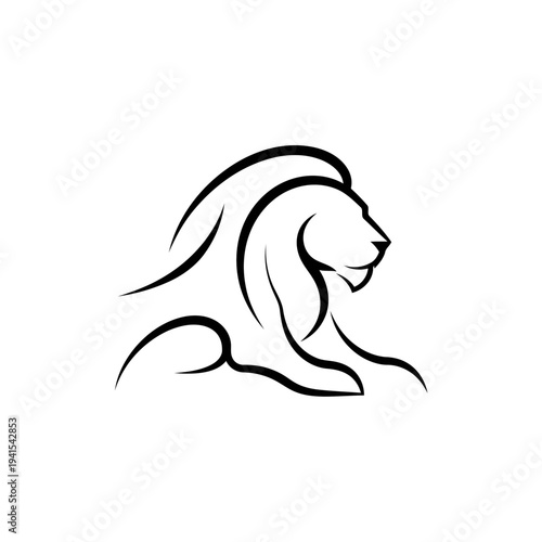 Lion's Majestic Profile Silhouette A Symbol of Strength and Royalty