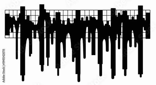 Abstract sound wave visualization with grid overlay, representing audio data or music analysis.
