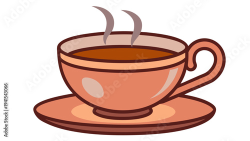 Hot Coffee Cup Drink Morning Beverage Illustration
