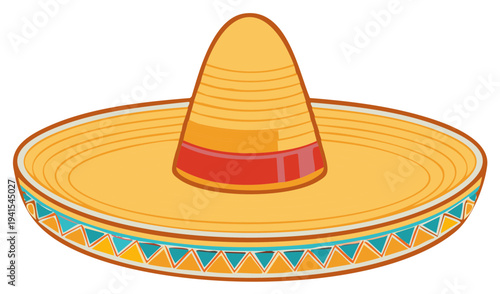 Traditional Sombrero Hat With Colorful Decorative Band