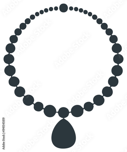 Elegant Gemstone Necklace with Teardrop Pendant Jewelry Fashion Accessory Isolated