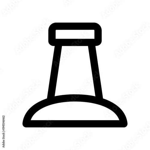 A minimalist black line drawing of a chess pawn on a plain white background, ideal for use in educational materials, websites, or graphic designs related to chess, strategy, or games.