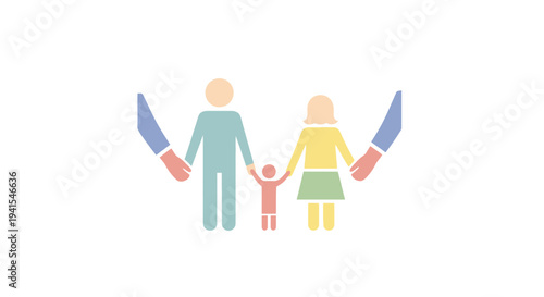 Family of Three Holding Pincers Together.