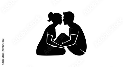 Couple Sitting Together in Harmony.