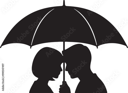 A couple sharing an umbrella on a rainy day