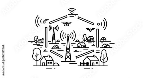 Wireless Network Communication Technology with Drones and Houses