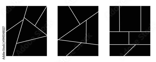 Comic Style Photo Frame Collage Template. 5 Panels,eps.10