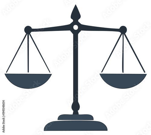 Symbolic Scales of Justice Icon Weighing Legal Concepts and Fair Judgement