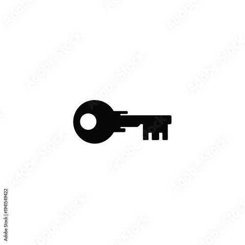 Solid fill of a large black key unlock symbol