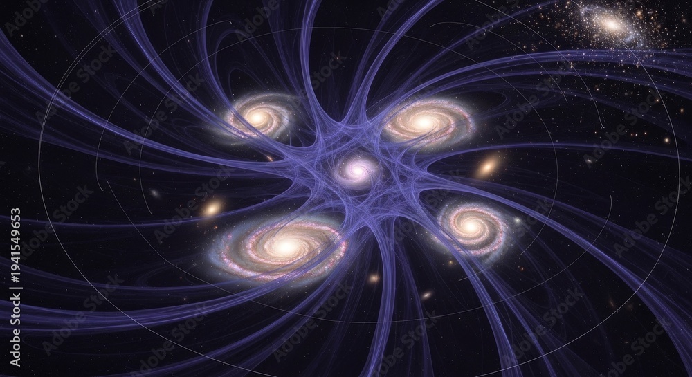 Obraz premium Cosmic Galaxy Swirls Intertwined in Space