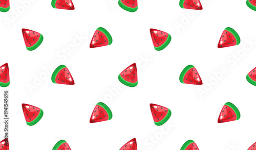 Cute watermelon fruits pattern background vector design 
