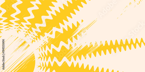 Groovy, hippie, retro sunny background. Abstract hand drawn doodle sunshine shapes in trendy childishly, naive art style. Contemporary summer poster, banner, vector template.