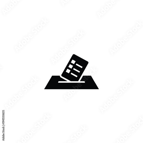 Solid fill of black ballot paper being placed in a ballot box voting election