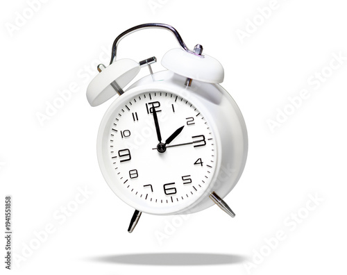 Wallpaper Mural White bell alarm png clock hovering. 2 to 3 clock summer time concept Torontodigital.ca