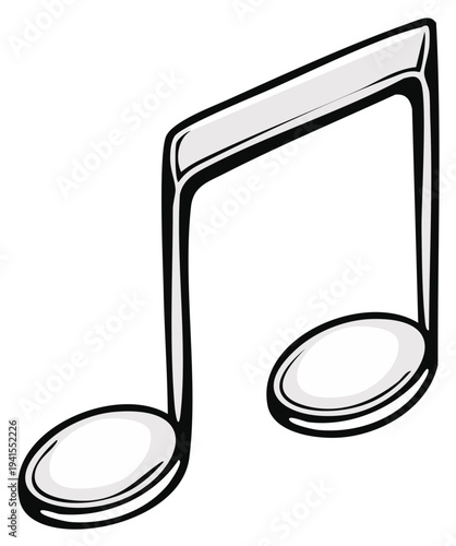 Clean Stylized Musical Note Symbol for Melody and Sound