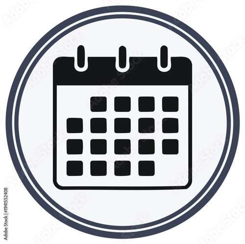 Modern calendar icon representing planning appointments and scheduling events